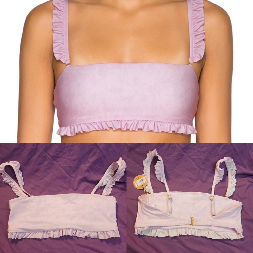 Bswim Barbados bandeau bikini top pink size L U80